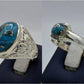 Silver Couple Rings: Pair 133,  Stone: Shajri Feroza - AmeerAliEnterprises