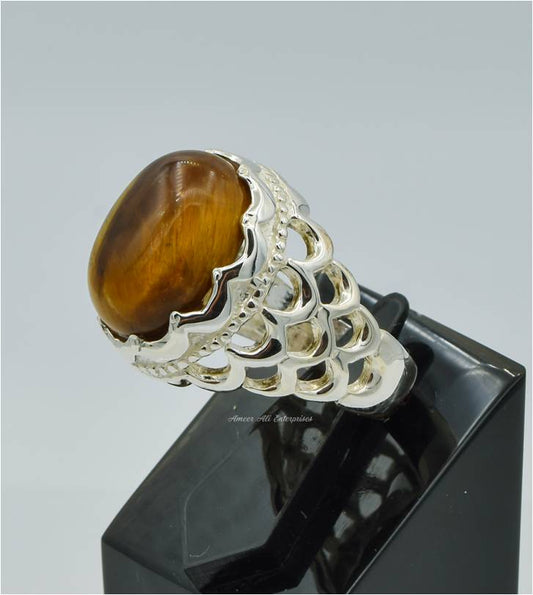 AAE 6241 Chandi Ring 925, Stone: Tiger's Eye