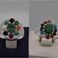 Silver Couple Rings: Pair 1, Stone: Nine Original Stones - AmeerAliEnterprises