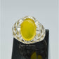 AAE 6286 Chandi Ring 925, Stone: Yellow Aqeeq