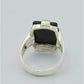 AAE 1120 Chandi Ring 925, Stone: Black Aqeeq