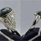 Silver Couple Rings: Pair 133,  Stone: Shajri Feroza - AmeerAliEnterprises