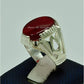 AAE 4391 Chandi Ring 925, Stone: Red Aqeeq