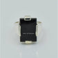 AAE 1120 Chandi Ring 925, Stone: Black Aqeeq