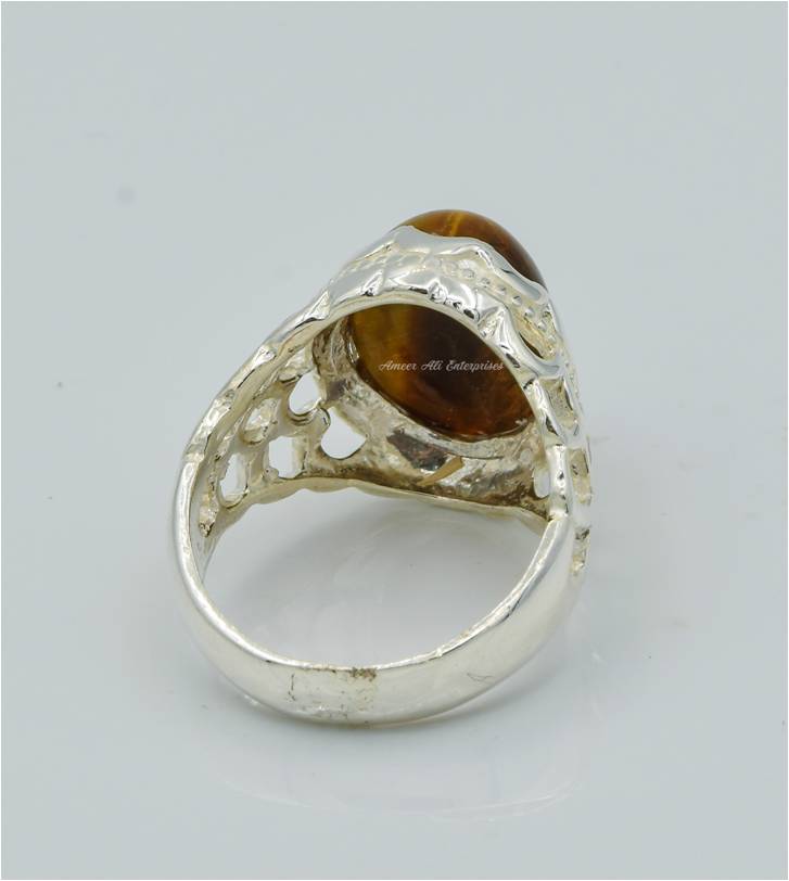 AAE 6241 Chandi Ring 925, Stone: Tiger's Eye