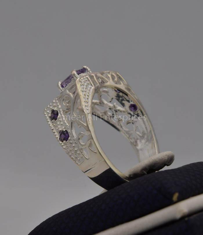 AAE 7417 Chandi Ring 925, Stone: Zircon - AmeerAliEnterprises