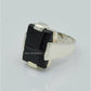 AAE 1120 Chandi Ring 925, Stone: Black Aqeeq