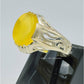 AAE 6288 Chandi Ring 925, Stone: Yellow Aqeeq