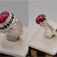 Silver Couple Rings: Pair 157,  Stone: Irani Poota Yaqoot - AmeerAliEnterprises