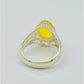 AAE 6288 Chandi Ring 925, Stone: Yellow Aqeeq