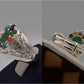 Silver Couple Rings: Pair 1, Stone: Nine Original Stones - AmeerAliEnterprises