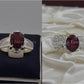 Silver Couple Rings: Pair 68, Stone: Ruby (Yaqoot) - AmeerAliEnterprises