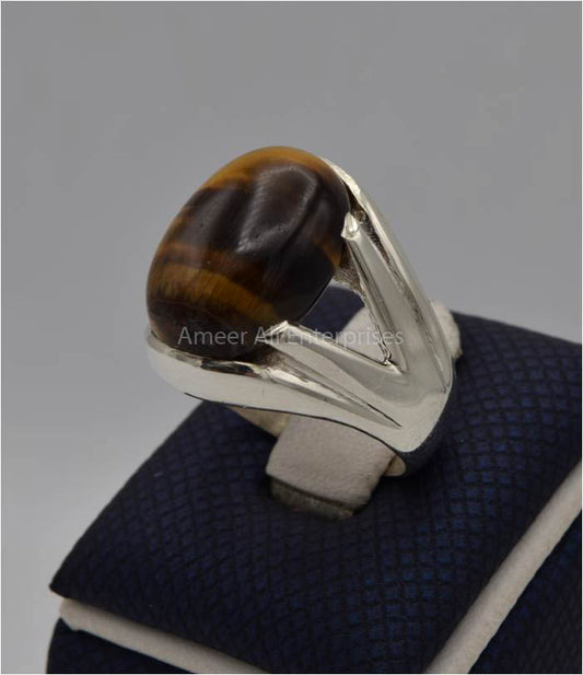 AAE 3555 Chandi Ring 925, Stone: Tiger's Eye