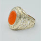 AAE 6275 Chandi Ring 925, Stone: Marjan (Coral)
