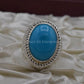 AAE 1600 Chandi Ring 925, Stone: Feroza (Turquoise) - AmeerAliEnterprises