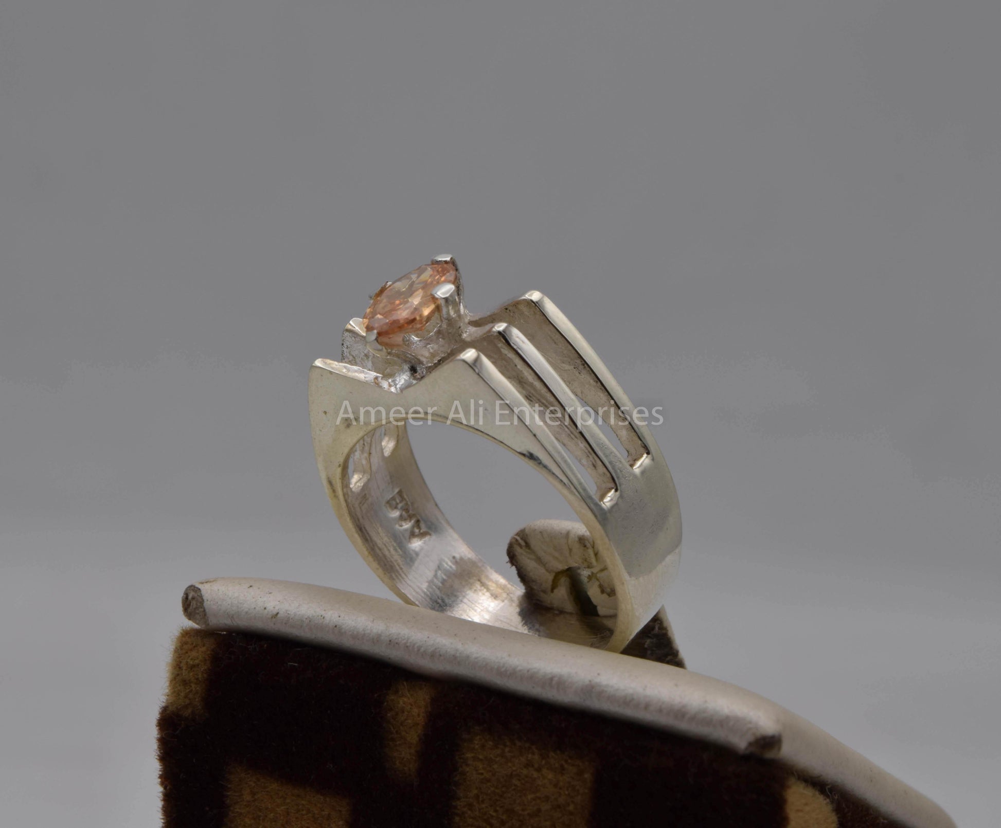 AAE 5704 Chandi Ring 925, Stone: Zircon - AmeerAliEnterprises