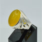 AAE 6235 Chandi Ring 925, Stone: Yellow Aqeeq