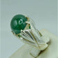 AAE 3119 Chandi Ring 925, Stone: Green Aqeeq - AmeerAliEnterprises