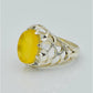AAE 6286 Chandi Ring 925, Stone: Yellow Aqeeq