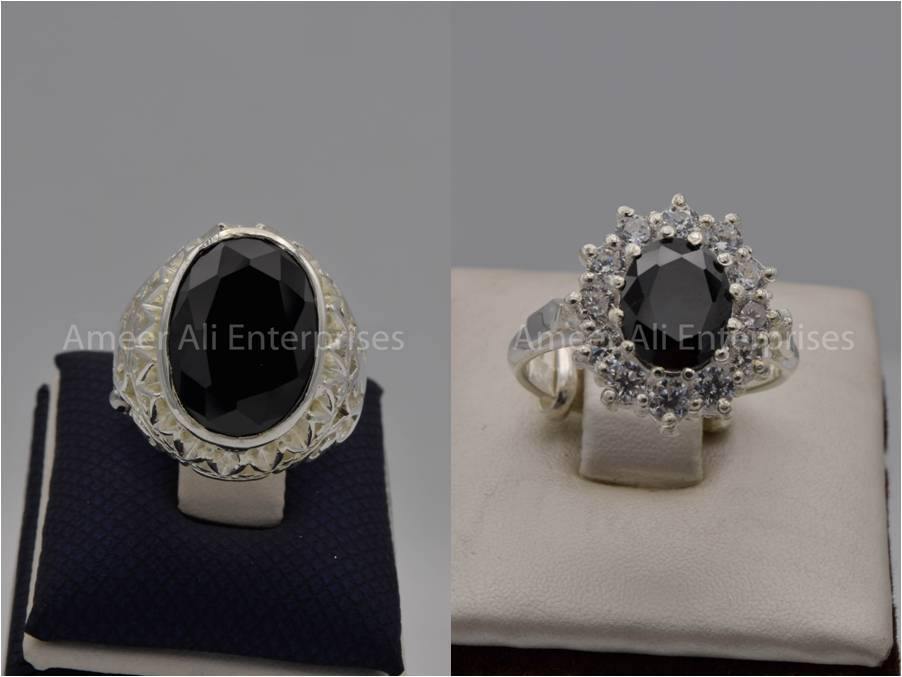 Silver Couple Rings: Pair 50,  Stone: Zircon - AmeerAliEnterprises