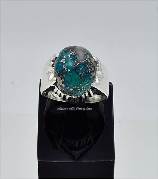 AAE 6673 Chandi Ring 925, Stone: Shajri Feroza