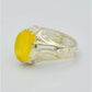 AAE 6288 Chandi Ring 925, Stone: Yellow Aqeeq