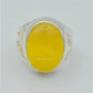 AAE 6235 Chandi Ring 925, Stone: Yellow Aqeeq