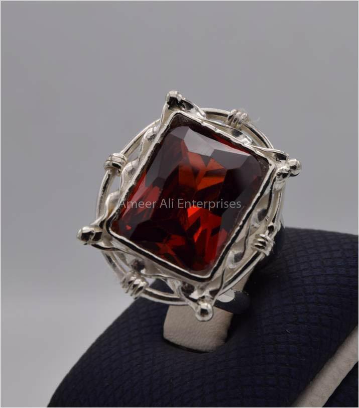 AAE 2294 Chandi Ring 925, Stone: Zircon - AmeerAliEnterprises