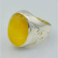 AAE 6235 Chandi Ring 925, Stone: Yellow Aqeeq