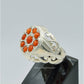 AAE 6280 Chandi Ring 925, Stone: Marjan (Coral)