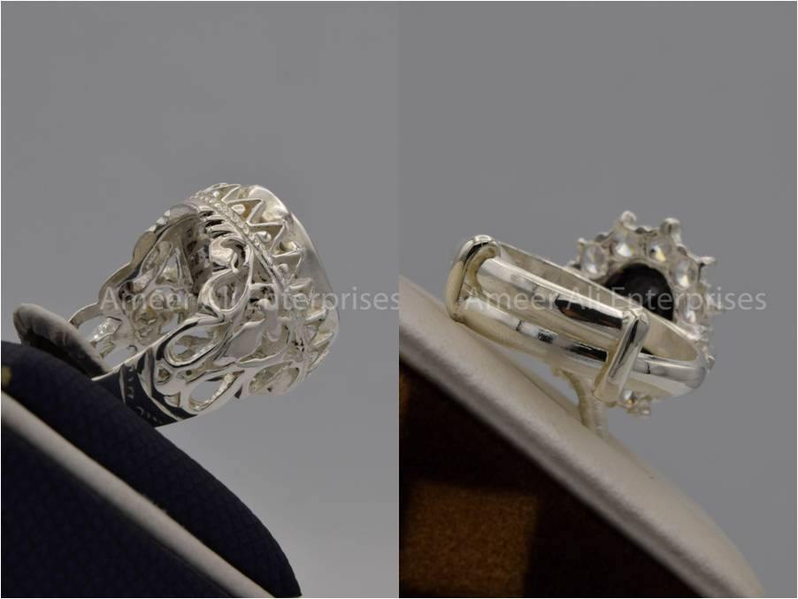 Silver Couple Rings: Pair 50,  Stone: Zircon - AmeerAliEnterprises