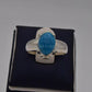 AAE 7769 Chandi Ring 925, Stone: Feroza (Turquoise) - AmeerAliEnterprises
