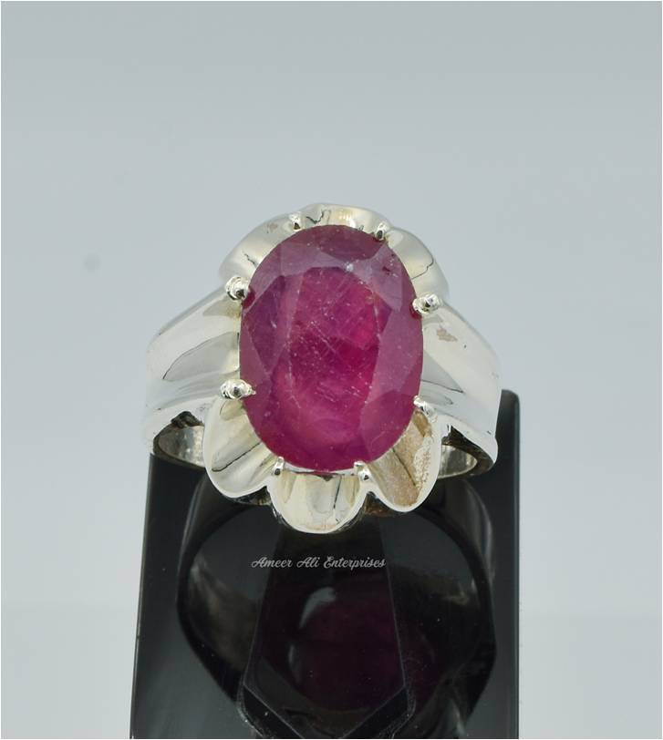 AAE 6249 Chandi Ring 925, Stone: Ruby