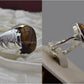 Silver Couple Rings: Pair 14,  Stone: Tiger`s Eye - AmeerAliEnterprises