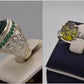 Silver Couple Rings: Pair 111,  Stone: Zircon - AmeerAliEnterprises