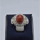 AAE 5829 Chandi Ring 925, Stone: Marjan - AmeerAliEnterprises