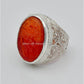 AAE 6560 Chandi Ring 925, Stone: Irani Aqeeq Engraved