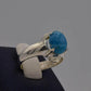 AAE 7769 Chandi Ring 925, Stone: Feroza (Turquoise) - AmeerAliEnterprises