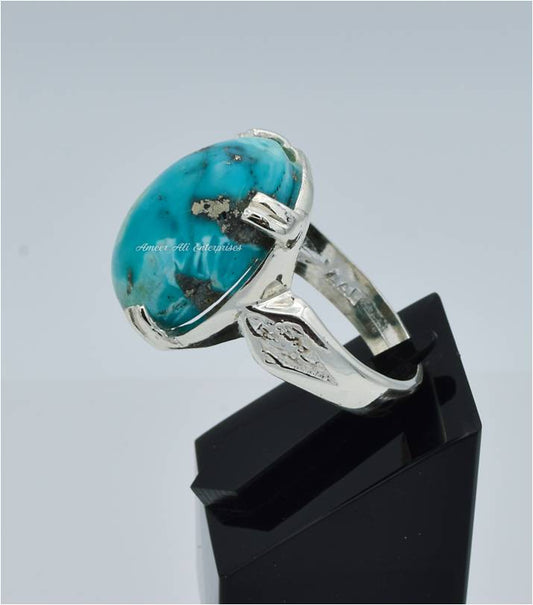 AAE 6582 Chandi Ring 925, Stone: Shajri Feroza