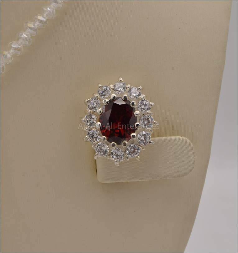 AAE 2549 Chandi Set 925, Stone: Zircon - AmeerAliEnterprises