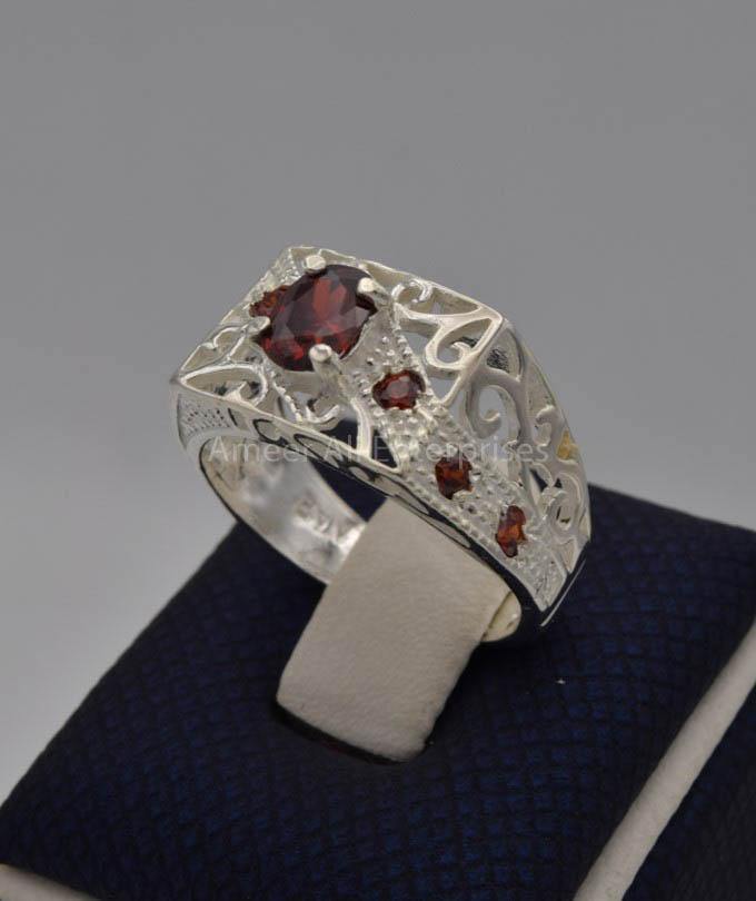 AAE 7419 Chandi Ring 925, Stone: Zircon - AmeerAliEnterprises