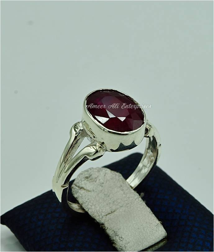 AAE 6853 Chandi Ring 925, Stone: Ruby