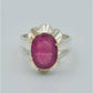 AAE 6249 Chandi Ring 925, Stone: Ruby