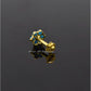 AAE 6892 Gold Nose pin, Stone: Feroza