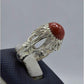 AAE 5829 Chandi Ring 925, Stone: Marjan - AmeerAliEnterprises