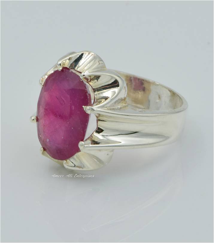 AAE 6249 Chandi Ring 925, Stone: Ruby