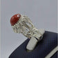 AAE 5829 Chandi Ring 925, Stone: Marjan - AmeerAliEnterprises