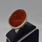 AAE 5699 Chandi Ring 925, Stone: Yamni Aqeeq (Engraved) - AmeerAliEnterprises