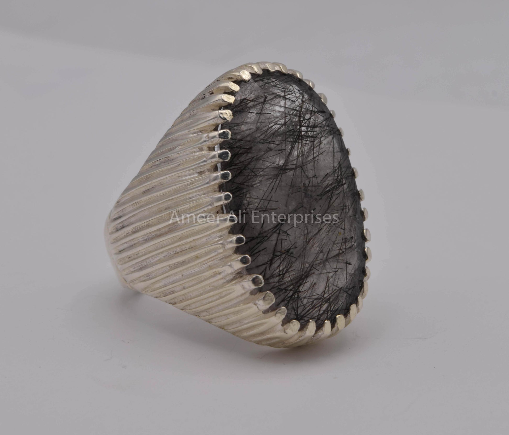 AAE 5644 Chandi Ring, Stone: Moh e Najaf - AmeerAliEnterprises