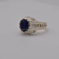 AAE 4605 Chandi Ring 925, Stone: Blue Sapphire (Neelam)